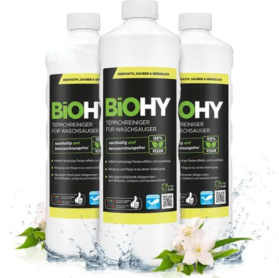 Produktbild von BiOHY Teppichreiniger für Waschsauger 3x1L Teppichshampoo Textilreiniger Dampfreiniger Teppich