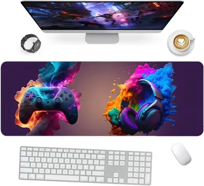 Obrázok produktu pre Podložka pod myš do kancelárie a na hranie, 80 x 30 cm, vodeodolná, protišmyková, vhodná do kancelárie aj na hranie