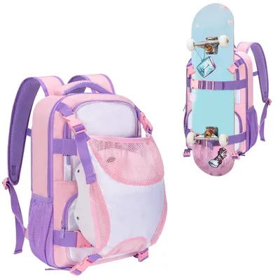 Produktbild von Skateboard Rucksack mit Helmhalter und vielen Taschen | strapazierfähiges Nylon | verstellbare Gurte