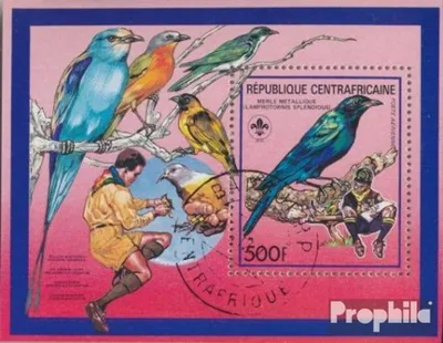 Produktbild von Briefmarken Zentralafrikanische Republik 1988 Mi Block435A (kompl.Ausg.) gestempelt Pfadfinderbewegung: Vögel
