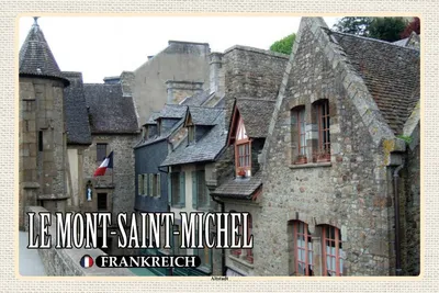 Produktbild von vianmo Holzschild 12x18 cm Le Mont-Saint-Michel Frankreich Altstadt