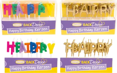 Zdjęcie produktu dla Świeczki woskowe Günthart Happy Birthday Assorted