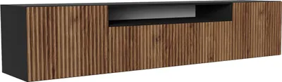 Produktbild von MEBLINI TV-Schrank 200cm Lang - Fernsehschrank - TV Lowboard Industrial - Unterschrank für Fernseher - TV-Unterschrank - TV-Schrank - Hängeschrank - NOEMI - 200x41x40cm - Schwarz Matt/Catania Eiche