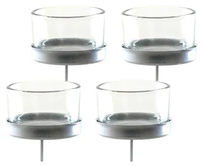 Produktbild von Teelichthalter aus Glas mit Spieß - 4er Set