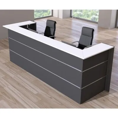 Produktbild von Kerkmann BARI Empfangstheke anthrazit, weiß 300,0 x 95,0 x 108,0 cm