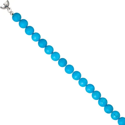 Produktbild von Collier Edelsteinkette aus türkis farbenem Magnesith Edelstahl Damen 45cm