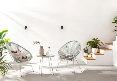 Produktbild von home24 Sitzgruppe - 3-teilig - Stahl / Polyrattan