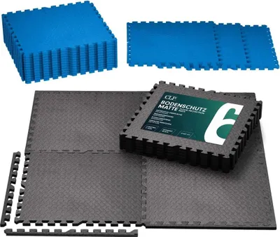 Immagine prodotto di Set di tappetini fitness 60x60 cm - protezione del pavimento, assorbimento degli urti antiscivolo e isolamento acustico