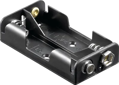 Produktbild von Goobay 2x AA (Mignon) Batteriehalter, Druckknopf, 58 mm, Schwarz