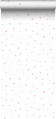 Immagine prodotto di Carta da parati Sanders & Sanders - Stelle piccole rosa scuro, beige e bianco - 640456 - 53 cm x 10 m