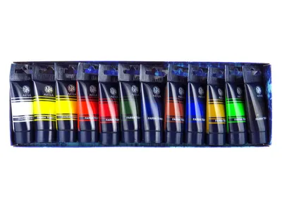 Produktbild von Astra SET 12er x 20ml SCHULMALFARBEN TUBE TEMPERA-FARBEN MALFARBEN Gemischte