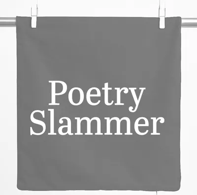 Produktbild von Huuraa Kissenbezug Poetry Slammer Schriftzug 40x40cm Steel Grey Baumwolle Dekokissenbezug Geschenkidee