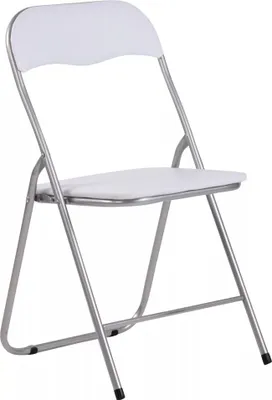 Produktbild von In And OutdoorMatch Klappstuhl Serena - Weiß - Gepolsterte Sitzfläche - Rückenlehne - Kunstleder - Metallgestell