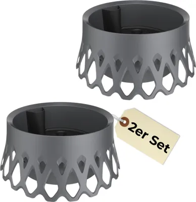 Produktbild von 2er Set Grabschale für Friedhof Pflanzschale für Friedhof Grab Vase mit Selbstbewässerung und Wasserüberlauf anthrazit Ø 30 frostsicher
