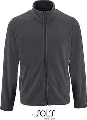 Produktbild von SOLs 02093 | Herren Plain Fleece Jacket Norman - Farbe: Charcoal Grey (Solid) - Größe: L