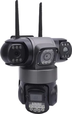Obrázok produktu pre 2MP kamera s tromi objektívmi 2,4 GHz WiFi s detekciou pohybu 2 Way Talk Smart Alarm Podpora až 128 g EÚ zástrčka