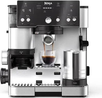 Immagine prodotto di Macchina da caffè automatica Ninja Luxe ES501EU, 1650 W, macinacaffè integrato, contenitore per chicchi da 250 g, nero/acciaio inossidabile