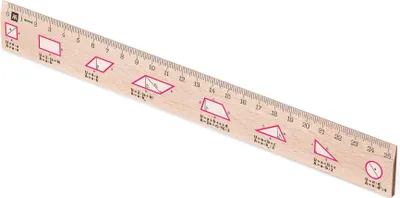 Produktbild von Metrie, Didakt-M07 Holzlineal, bedrucktes Körperumfang, 25 cm