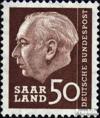 Produktbild von Briefmarken Saarland 1957 Mi 393 postfrisch Bundespräsident Heuss (I)