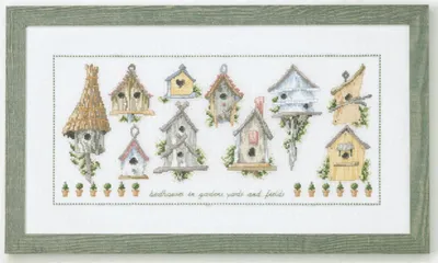 Produktbild von Permin Kreuzstich Stickpackung "Vogelhaus", Zählmuster, 52x28cm, 70-8433