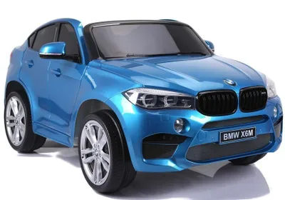 Immagine prodotto di Auto elettrica per bambini BMW X6M blu, telecomando 2,4 GHz, motore: 2 x 120W, sedile in Pelle finta (LE2845)