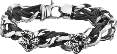 Produktbild von Police Schmuck Herren Armband PJ25690BLB.01-L Leder Edelstahl Lilie