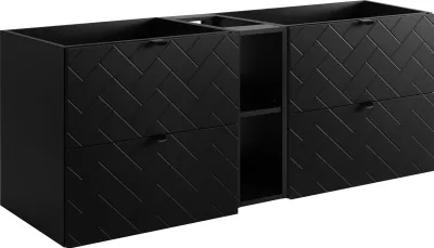 Immagine prodotto di Mobile da bagno, nero con maniglia nera, 140 x 57 x 46 cm