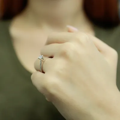 Produktbild von 0,33 Carat Diamant Solitär Ring Antragsring 14 Karat Weißgold