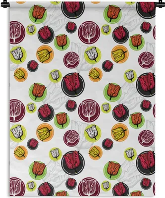 Produktbild von MuchoWow® Wandteppich Wandbehang Tulpe - Blumen - Muster 150x200 cm Tapisserie Dekoration Wandtuch - Wandaufhängung - Moderner