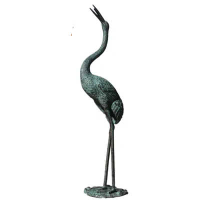 Produktbild von Schöner Fischreiher als Wasserspeier für den Garten im Teich oder am Teichrand, aus Bronze Neu Frostfest Witterungsbeständig, Tierfigur BO-B571