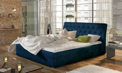 Obrázok produktu pre Čalúnená posteľ 140x200 NEPHELE 1 - tmavo modrá