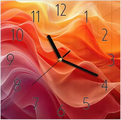 Produktbild von Wanduhr aus Glas mit Motiv Farbwirbel- 30 x 30 cm - inkl. Aufhängesystem
