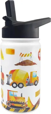 Zdjęcie produktu dla Butelka dla dzieci 350 ml ze stali nierdzewnej z motywem placu budowy