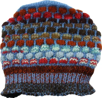 Produktbild von Wollmütze - Muster 01 - gestrickt - rot-blau