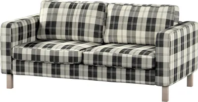 Produktbild von Dekoria Bezug für Karlstad 2-Sitzer Sofa nicht ausklappbar, schwarz- weiss, Sofahusse, Karlstad 2-Sitzer