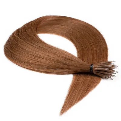 Immagine prodotto di hair2heart Premium Nanoring Extension capelli umani lisci - 25 ciocche 0,8g 40cm 8/03 biondo chiaro oro naturale