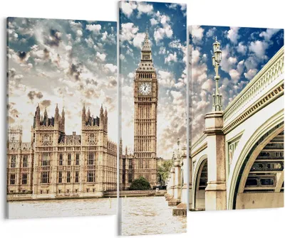Produktbild von Bild auf Leinwand - Leinwandbild - London architektur big ben - 95x80cm - Wand Bild - Wanddeko - Leinwanddruck - Bilder - Kunstdruck - Wanddekoration - Leinwand bilder - Wandkunst - CB95x80-2415