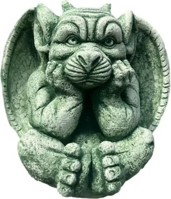 Produktbild von Schöner Gargoyle aus Steinguss perfekt für den Garten die Terrasse oder den Vorgarten ist Frostfest Witterungsbeständig und Neu 30cm H, PO-2064
