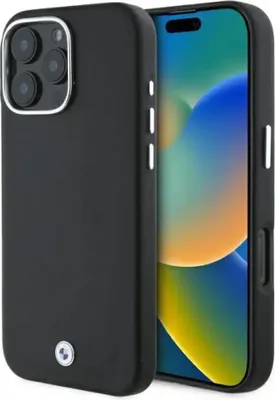 Produktbild von Etui Bmw Zeichen voll gewickelt Metall Magsafe Na Iphone 16 Pro - Czarne