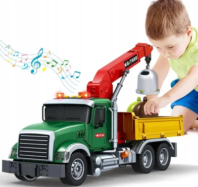 Image de Grand Camion Poubelle Sonore et Lumineux – Jouet Éducatif avec Poubelles et Bras Mobile pour Apprendre le Tri des Déchets