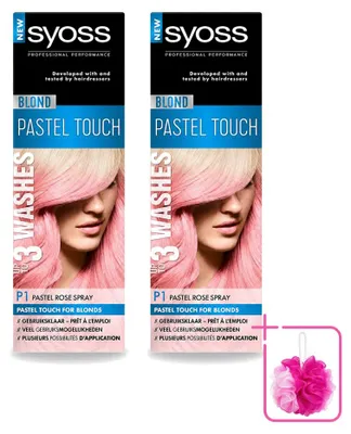 Immagine prodotto di 2 spray coloranti per capelli Syoss Color Blond Pastel Touch P1, color rosa pastello, confezione risparmio - 2 pezzi