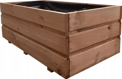 Produktbild von FKL Pflanzkasten aus Holz Pflanzkübel Kübel Kasten Garten 80x 40x 30 cm D28 (Teak)