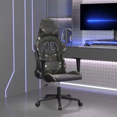Produktbild von Gaming-Stuhl mit Massagefunktion Schwarz Tarnfarben Kunstleder 345433