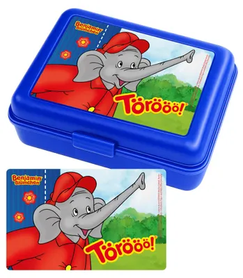 Produktbild von Benjamin Blümchen Brotdose - Törööö! Lunchbox Butterbrotdose mit Trennwand Blau