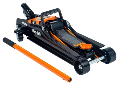 Zdjęcie produktu dla Hydrauliczny podnośnik samochodowy do podnoszenia pojazdów, udźwig 2 tony, wysokość podnoszenia 3,6-34 cm, stalowy, do użytku w warsztacie