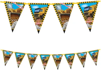 Produktbild von Banner Girlande BAU Bagger Betonmischer Geburtstag