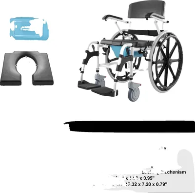 Obrázek produktu pro Invalidní vozík do sprchy, nastavitelná konstrukce, pohodlný sedák, 175in