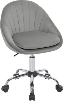 Produktbild von WOLTU Bürostuhl ergonomisch, Schminkstuhl, Schreibtischstuhl 150 kg belastbar, Samt : Hellgrau Farbe: Hellgrau