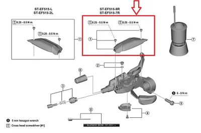 Produktbild von SHIMANO obere Abdeckung f.ST-EF515, links, f.3-fach, m.Befestigungschr. M3x7m....