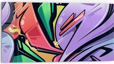 Produktbild von DEQORI Küchenrückwand Glas 80x40 cm 'Urbane Farbexplosion' Spritzschutz Bad Rückwand Küche